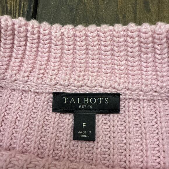 Talbots Sweater Womens Petite Pink Knit Long Sleeve Top Casual - Picture 2 of 6